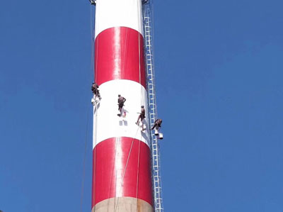 水泥煙囪無(wú)腳手架內(nèi)插桿操作臺(tái)水泥煙囪新建施工